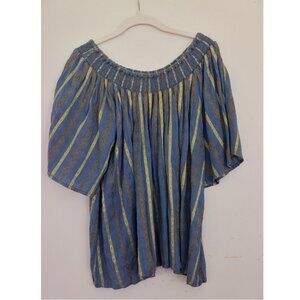Ace and Jig Striped Top Blue and Gold L